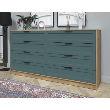 Kомод Тренд КТ-К197 (Дуб золотой ЛДСП/ Верде ЛМДФ) Ш1965 В1020 Г451